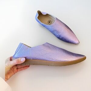 Babos Vision Quest Slip On Shoes 9 Purple Leather Babouche Loafers Slippers New